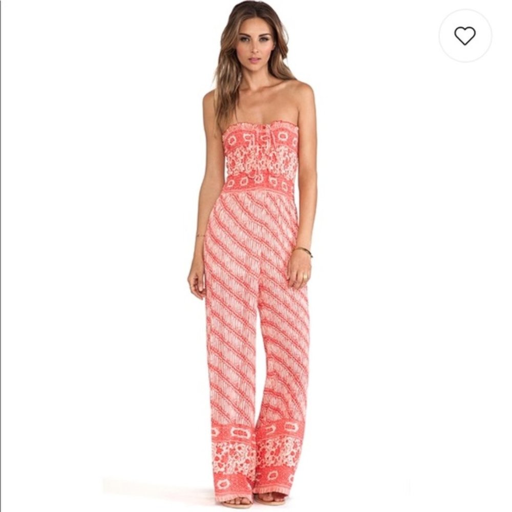 Free People Tube Top Wide Leg Jumpsuit - Picture 1 of 7